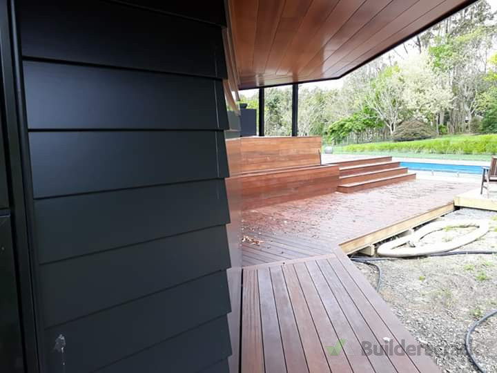 Decking with box gardens