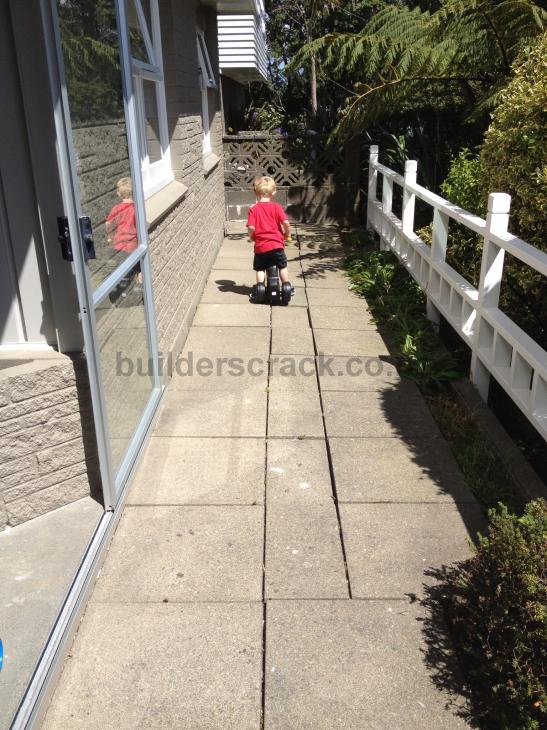 Lay concrete slabs, remove old pavers and hedges... ( 31464
