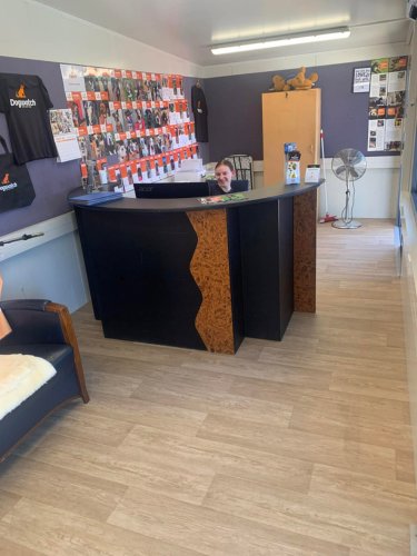 the finished reception, ready for visitors