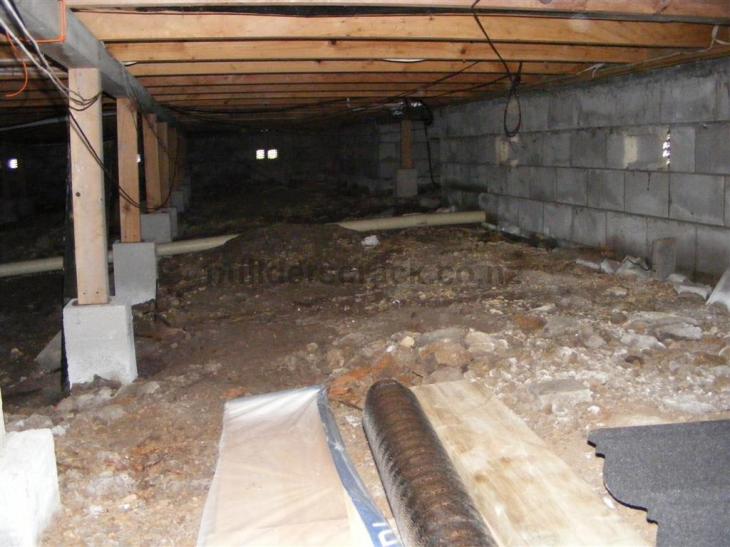 Install underfloor insulation and vapour barrier and add extra