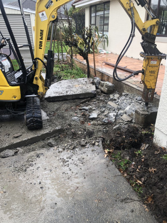 Breaking out existing driveway