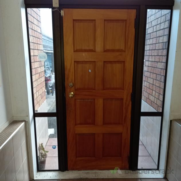 DOOR FRONT SANDING AND REPAINTING, YAWNING INSTALLATION ( 767070