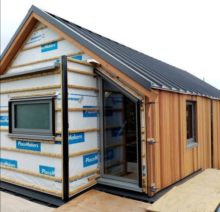 New build. Vertical cedar cladding