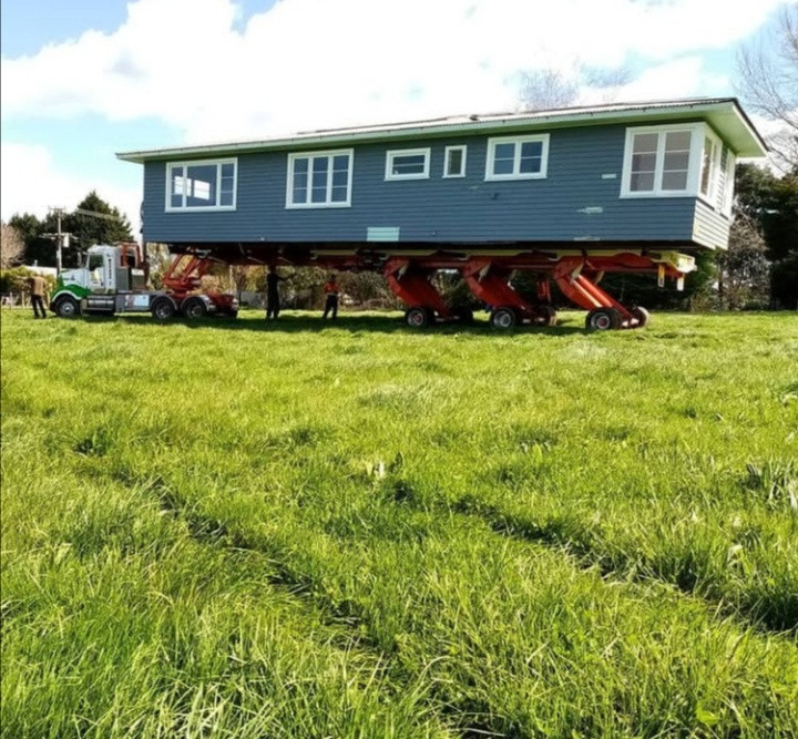 House cut in half.  Relocation/renovation