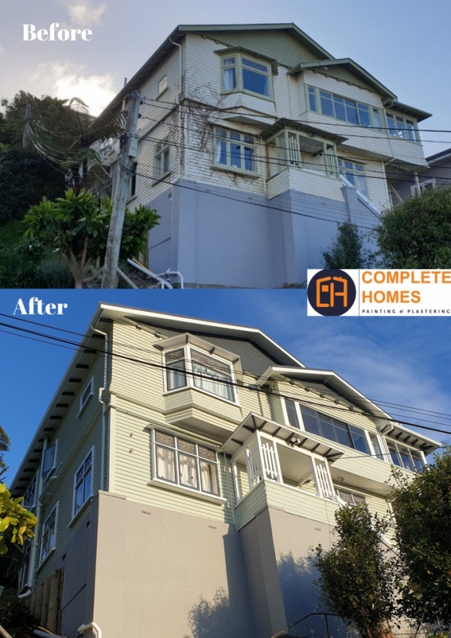 Before and After exterior painting in Brooklyn