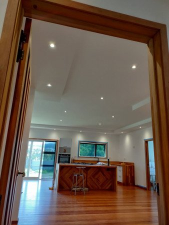 LED downlights living area.