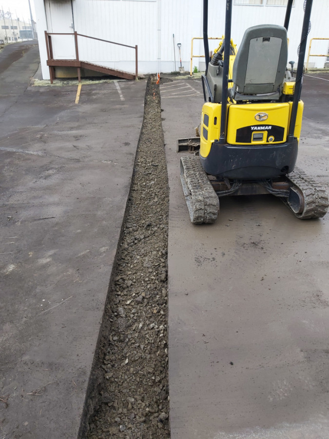 Trenching for electric gate.