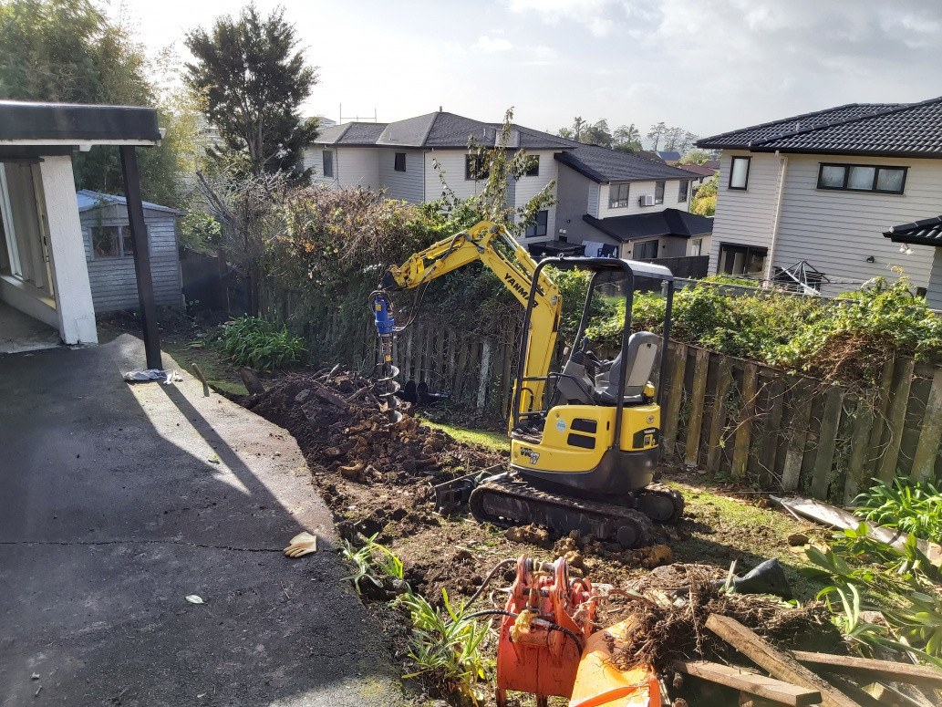 Replacing a tired retaining wall.