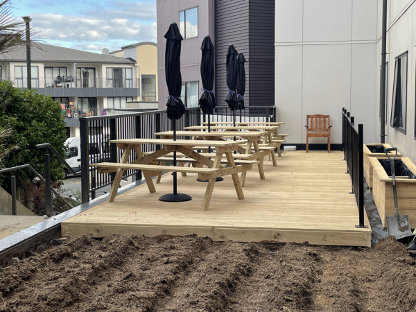 First phase for a commercial outdoor space.