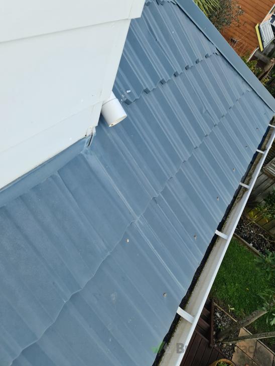 Repair/upgrade roof join flashings to improve weathertightness; ceiling