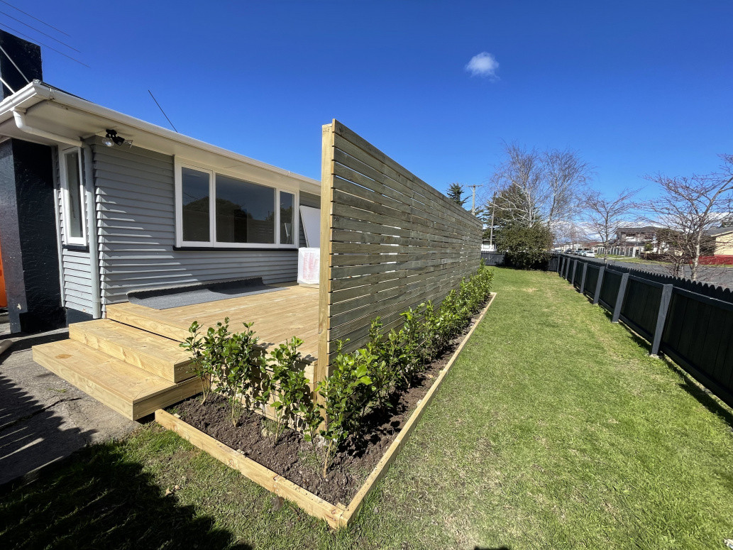 Custom steps with garden edging