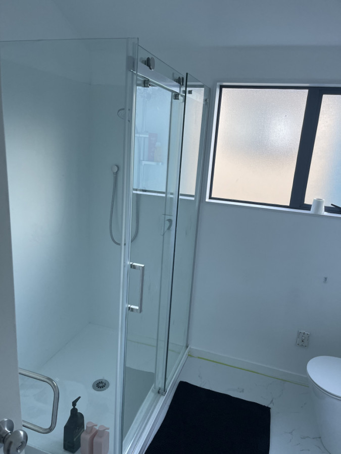 900x1200mm frameless glass shower box with acrylic liner and try
