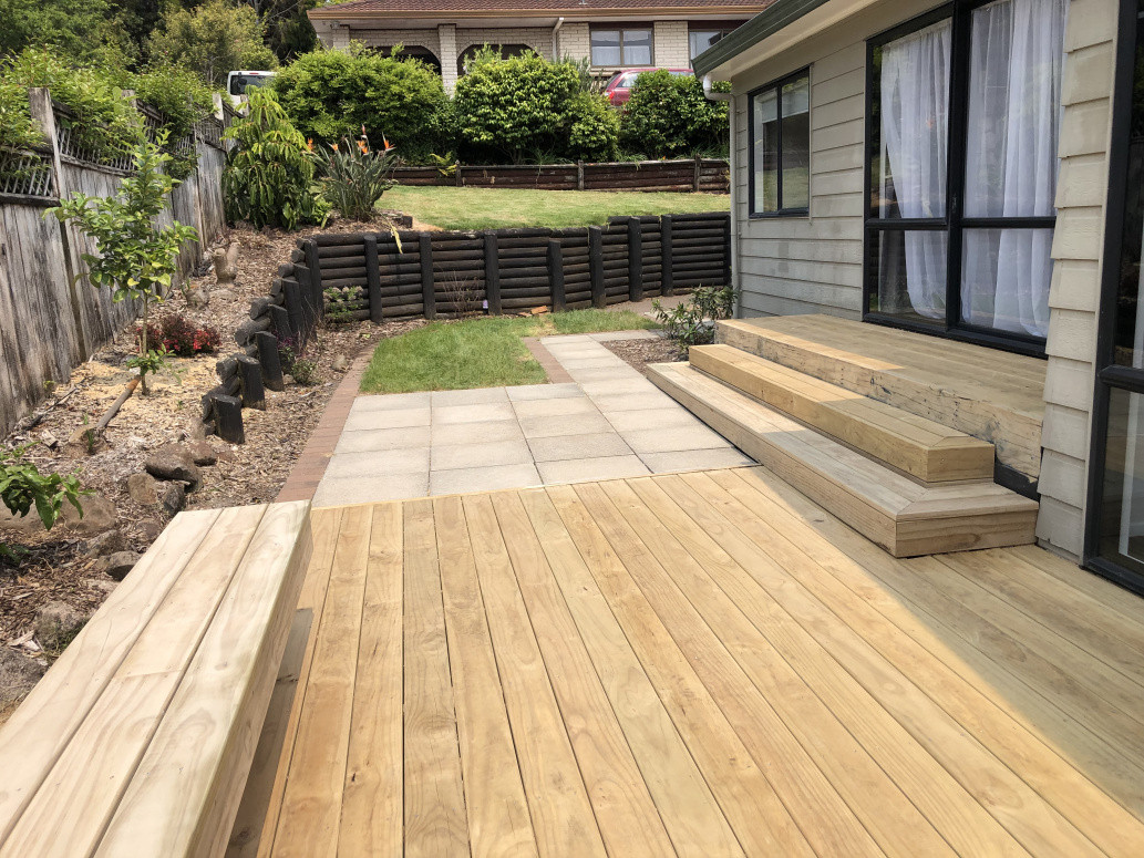 New deck extension and replacing old decking with new  seating area and refurbished steps