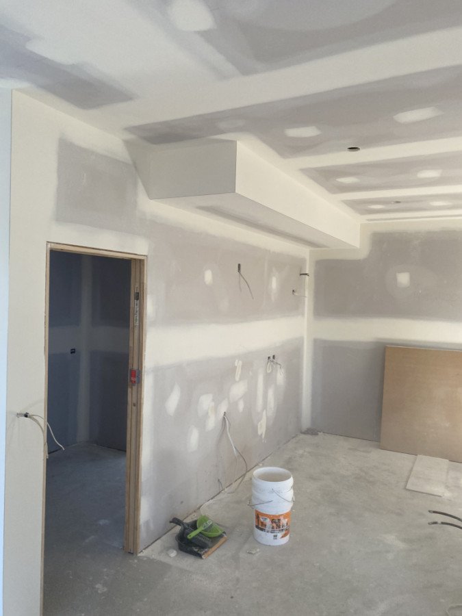 Kitchen area. Squared off Bulk-Head, fully Square Stopped.