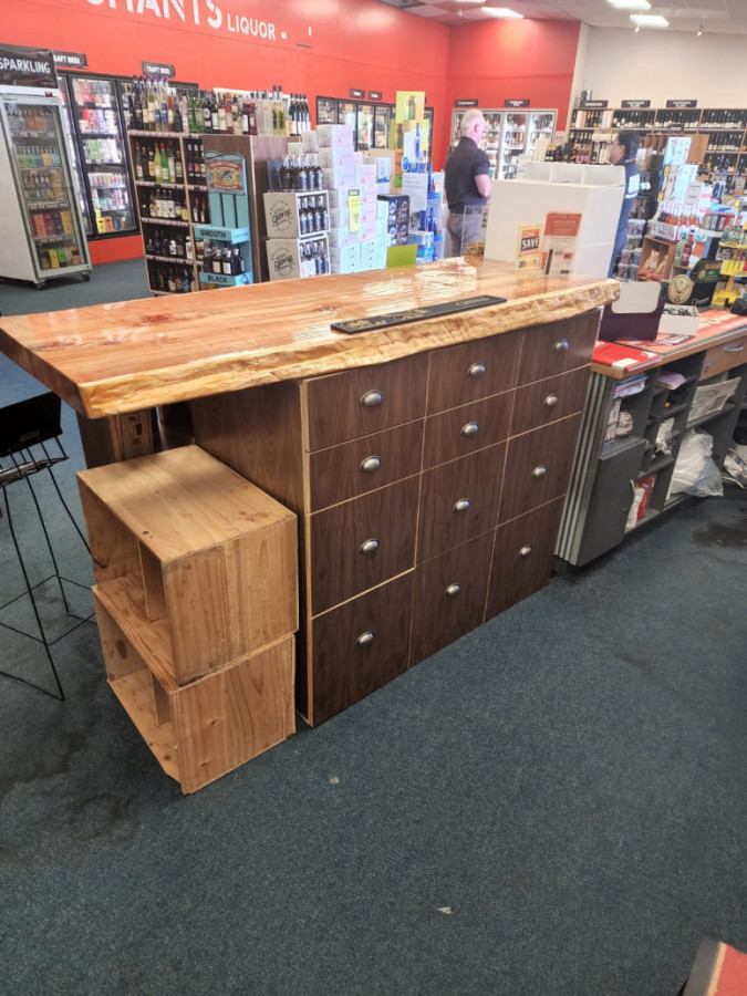 custom built cabinet and bench top , for a regular customer