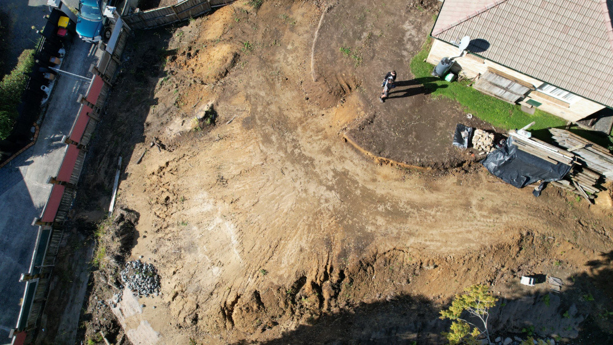 looking down on site after  2nd lot of earth works
