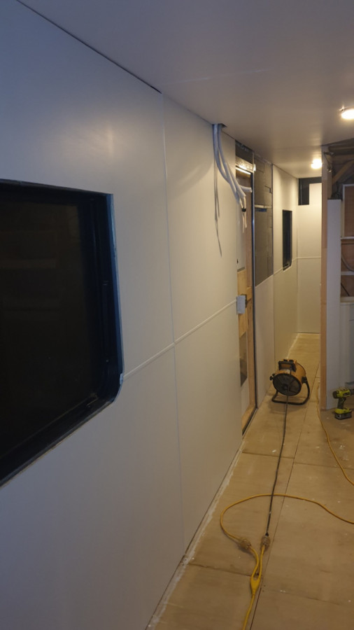 interior lined and painted