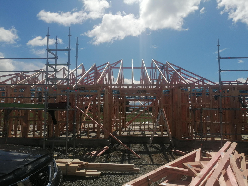 Standing frames and trusses for a new build