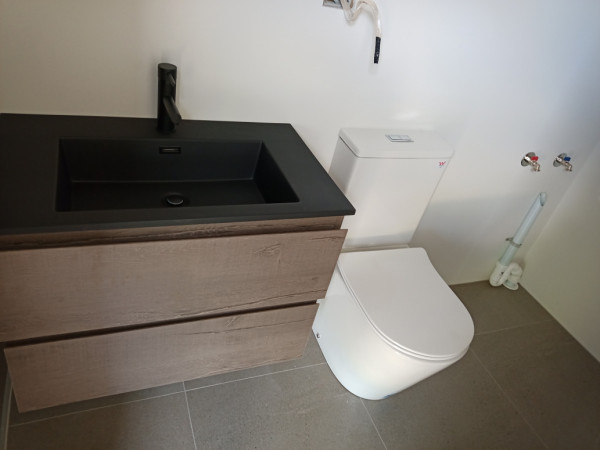 Tiny home bathroom and laundry