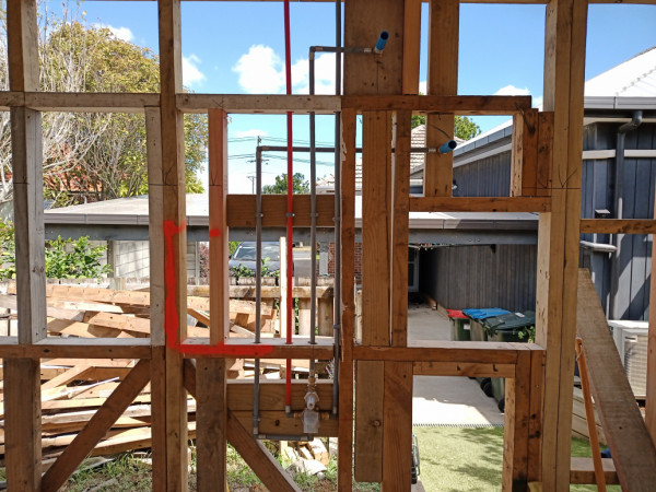 Preline plumbing shower head and rail