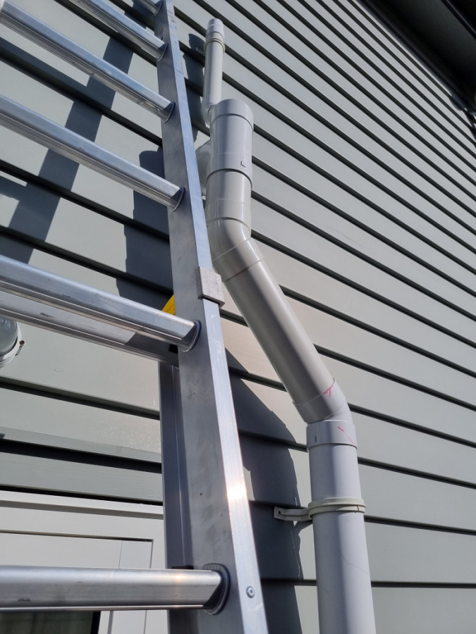 New install waste altered and lifted to sute outlet of pan
