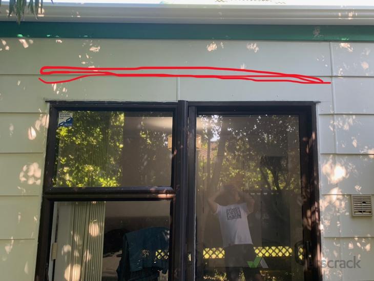 Install awning above sliding door Hardie board cladding ( 803637