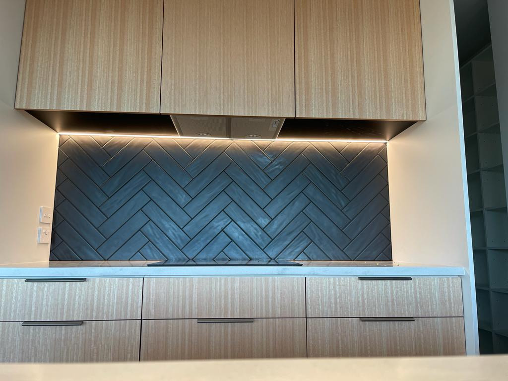 Herringbone splash back