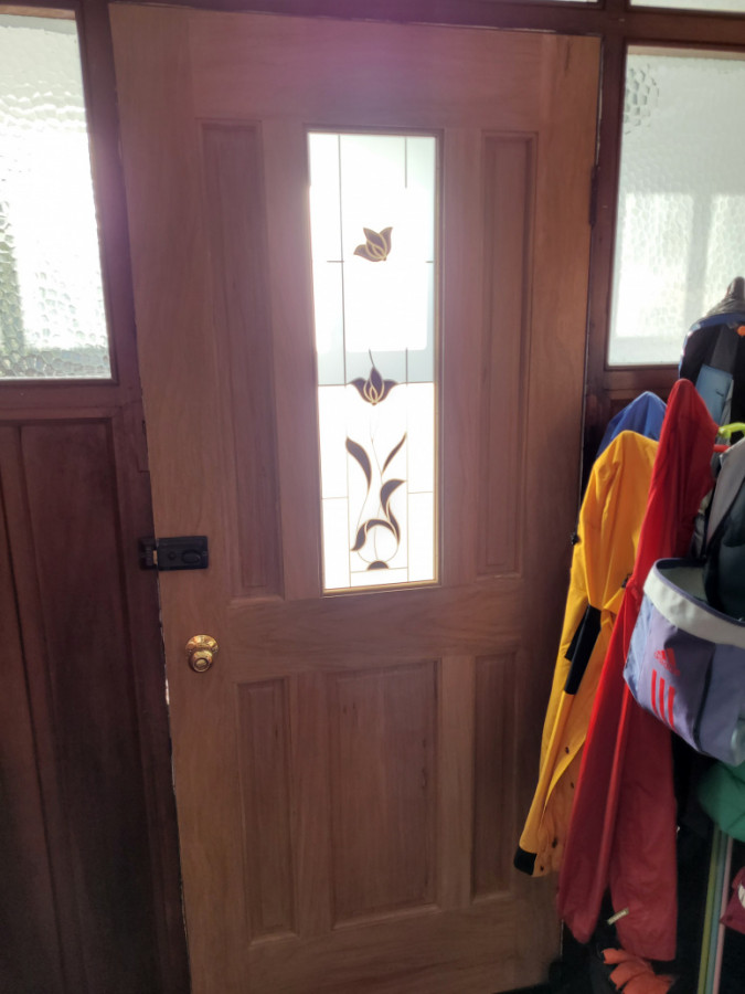 Rosewood door, use client supplied glass