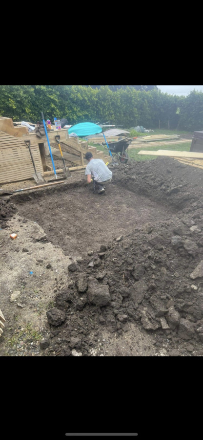 Dig out for spa pool pad (before photo)