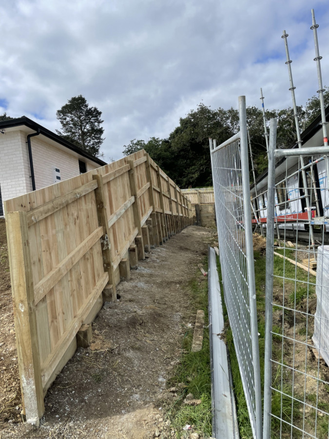 Fencing on top of retaining