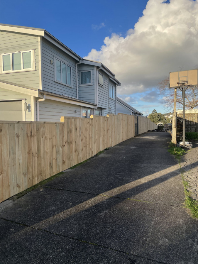 Standard timber fencing with capping