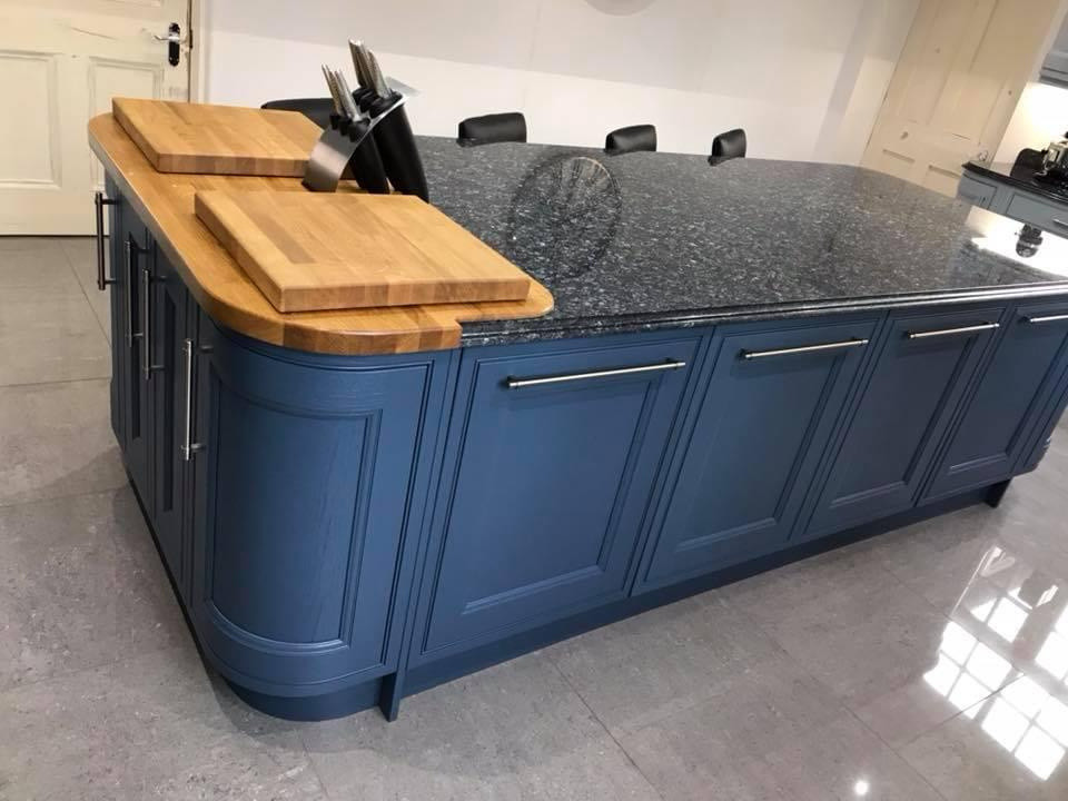 Custom made cutting block in a kitchen
