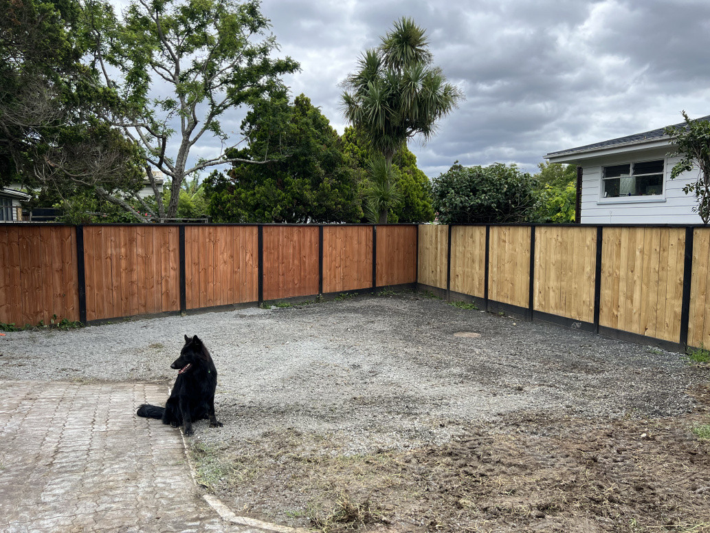 Fence just finished, ready to be stained by client