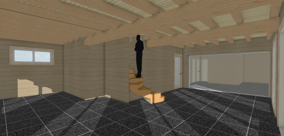 Render of the stairs
