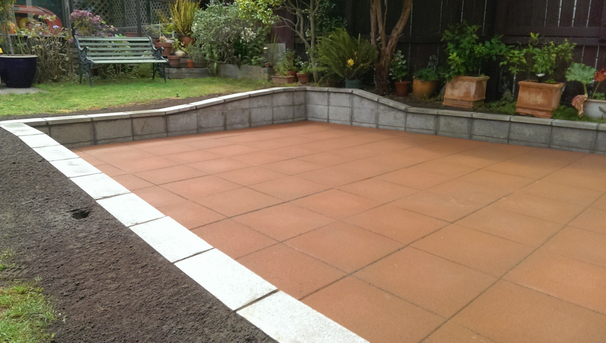 Paved entertaining area.