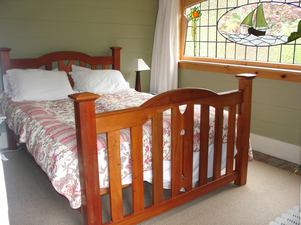 Recycled timber bed.