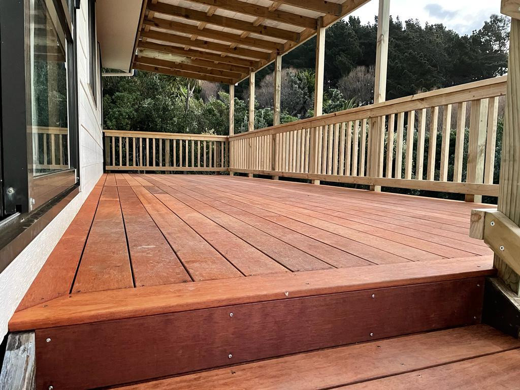 Kwila deck with handrail , pagola and new stairs