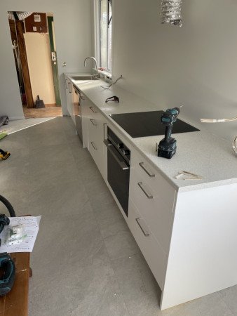 Installed a flatpack kitchen on a full house renovation we have been on.