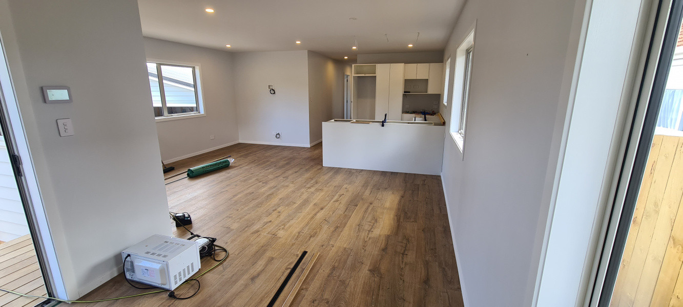 Living room and kitchen