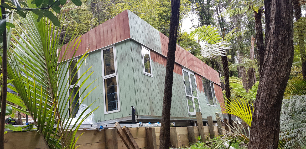 Reclaimed wall claddings supplied by customer. Ready for exterior paint.