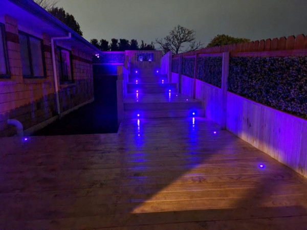 Backyard Deck with Lights