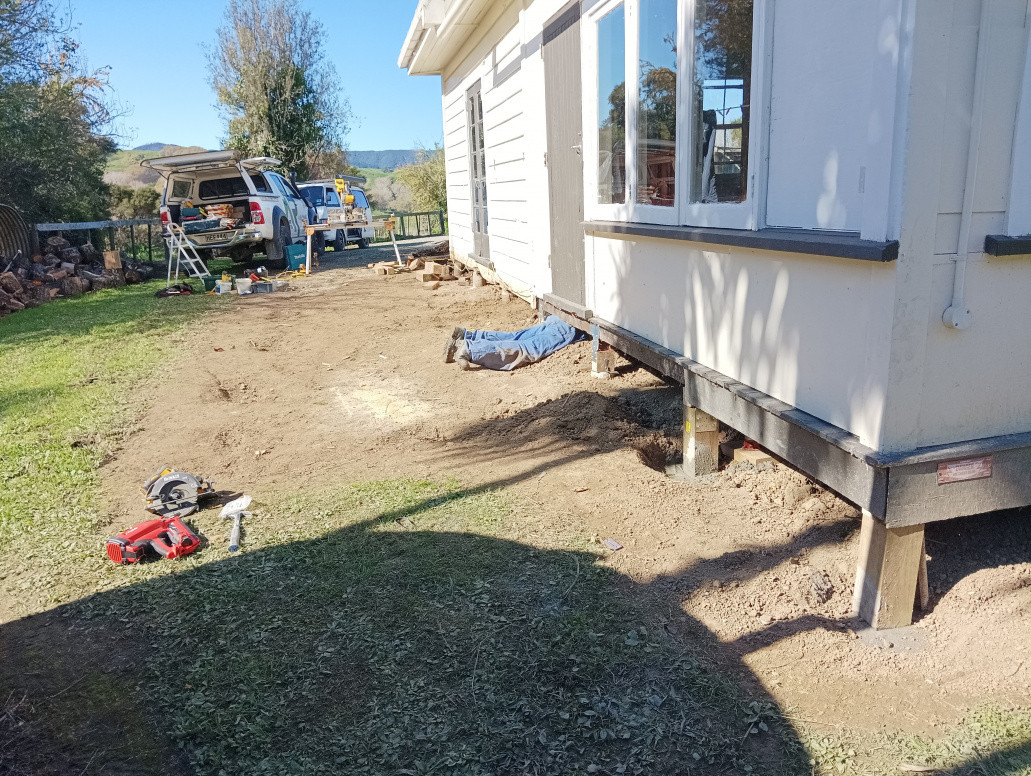 Deck side of house leveled