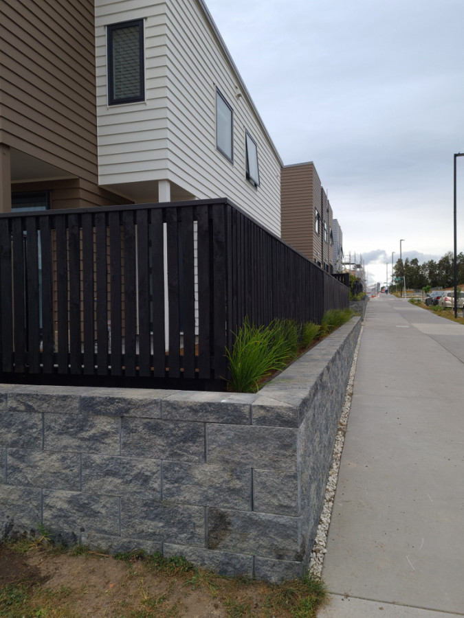 Keystone Wall & Black Fence Extension