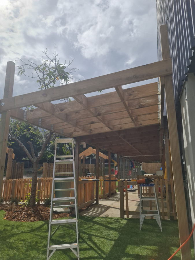 Pergola installation  at ece salvation Army mt Wellington