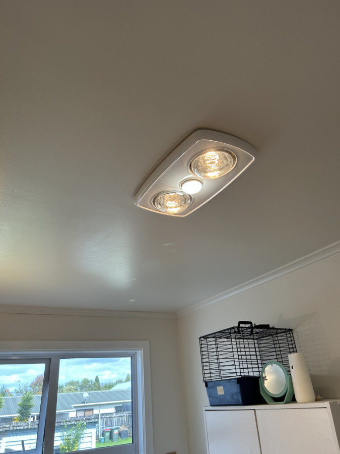 Installed new fan/heat/lamp
