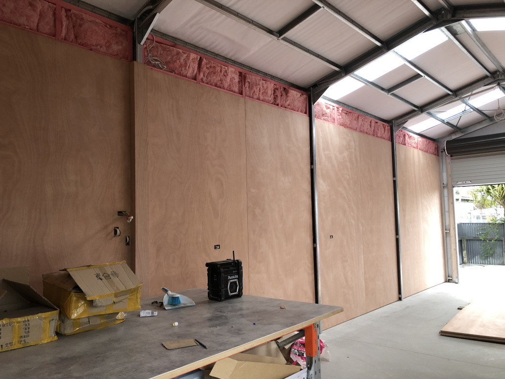 Workshop lining and insulation.