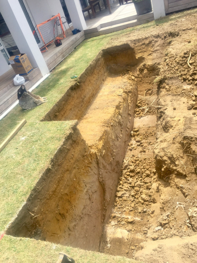 Pool excavation.