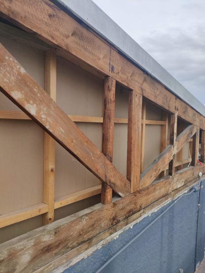 Clean and removed class b asbestos cladding.