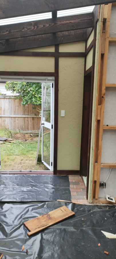 Preparation for removal of class b asbestos cladding.