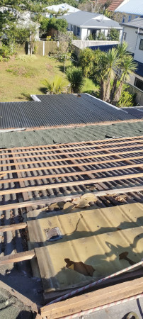 Removal of class b asbestos roof tiles.
